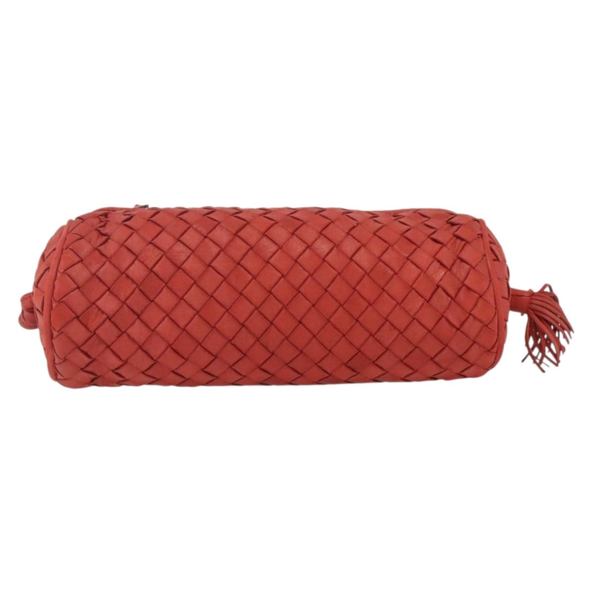 Bottega Veneta Intrecciato Clutch bag Leather, RED, LEATHER, Clutche & pouche