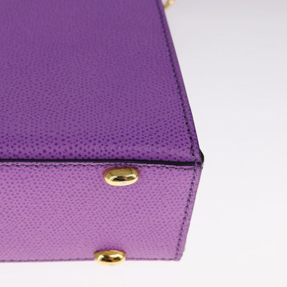 Celine Vintage turn lock shoulder bag Leather, PURPLE, LEATHER, Shoulder bag