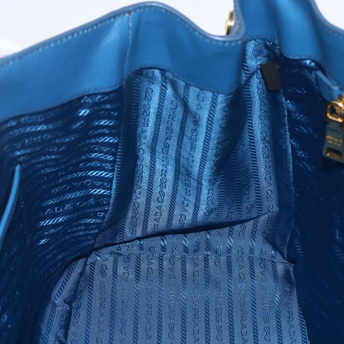 Prada Lux Open Tote Saffiano Leather, BLUE, LEATHER, Tote bag