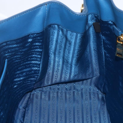 Prada Lux Open Tote Saffiano Leather, BLUE, LEATHER, Tote bag