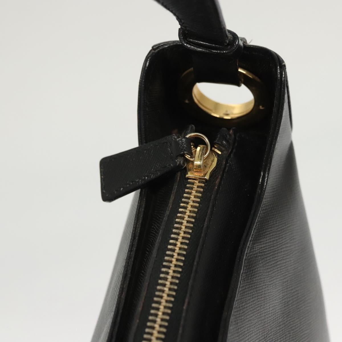 Salvatore Ferragamo Gancini Shoulder Bag Leather, BLACK, LEATHER, Shoulder bag
