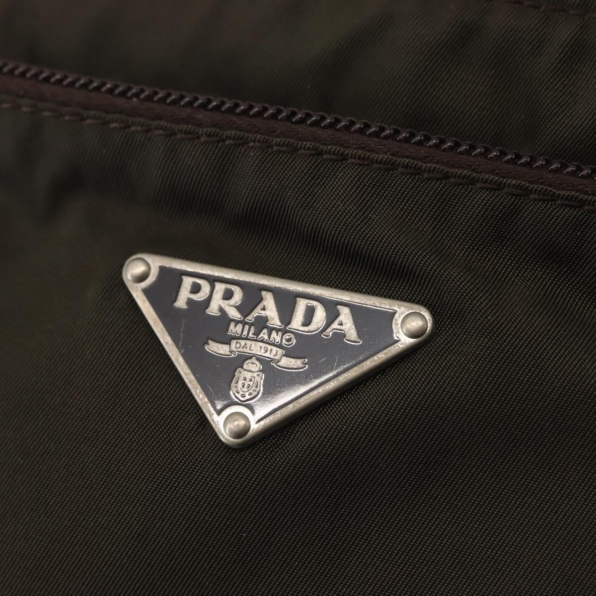 Prada Front Pocket Messenger Bag Tessuto, Khaki, Nylon, Shoulder Bag