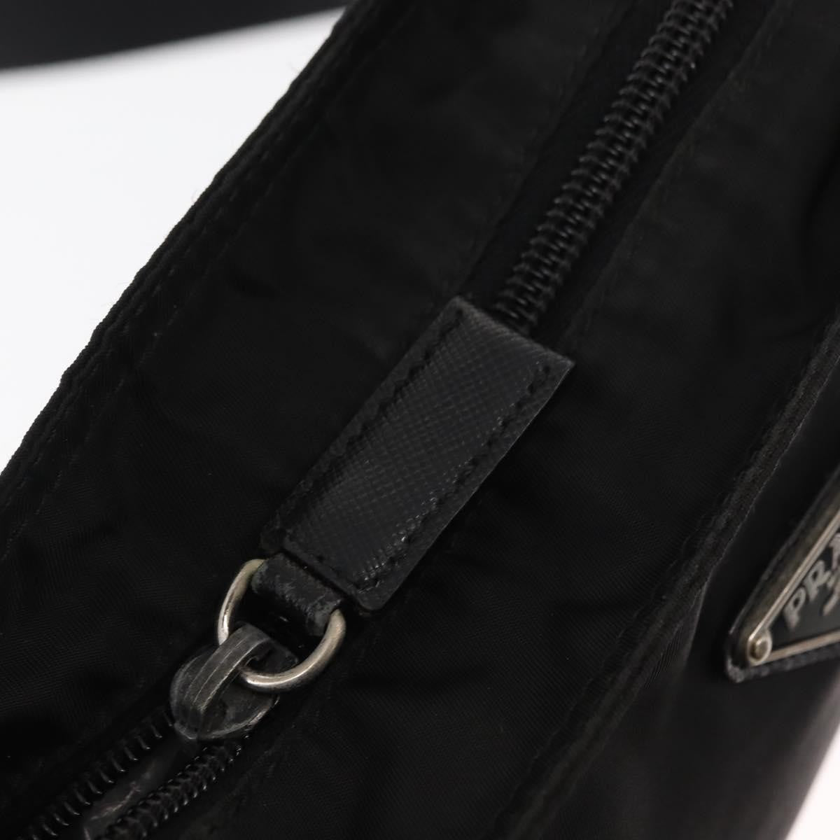 Prada Flat Messenger Bag Tessuto, BLACK, NYLON, Shoulder bag