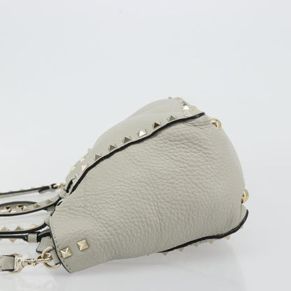 Valentino Garavani Rockstud Tote Textured Leather, Gray, Leather, Tote Bag
