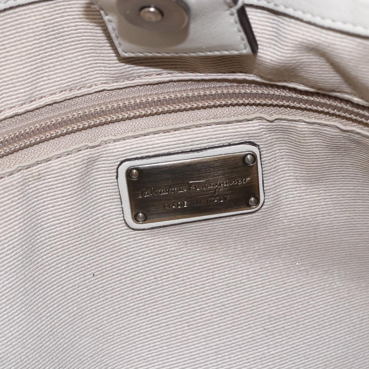 Salvatore Ferragamo Vala Handbag Leather, ECRU, LEATHER, Handbag