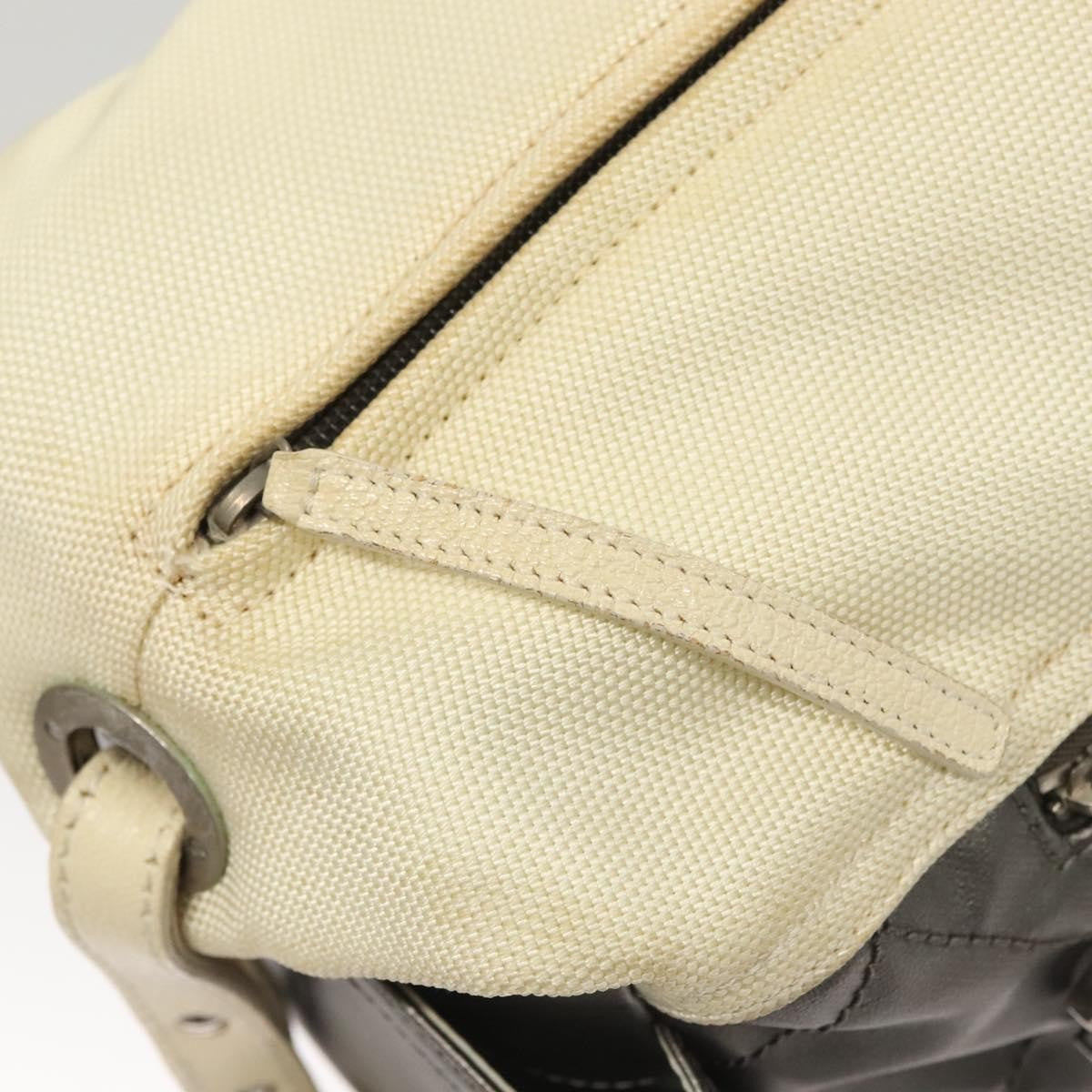 Chanel Biarritz Hobo Quilted Coated Canvas, SILVER, CANVAS, Shoulder bag