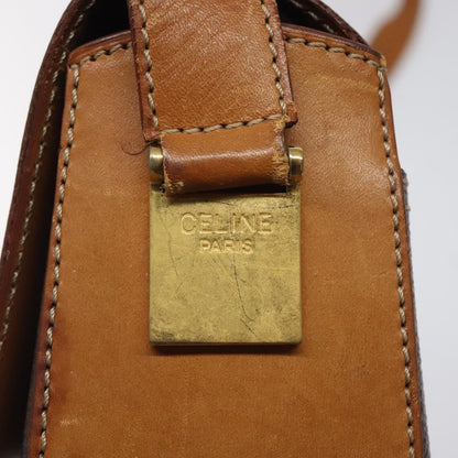 Celine Vintage Convertible Macadam Turnlock Shoulder Bag Canvas and Leather, BROWN, CANVAS, Shoulder bag