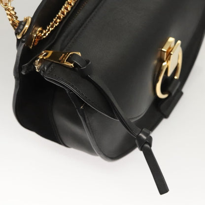 Chloe Goldie Shoulder Bag Leather, BLACK, LEATHER, Shoulder bag