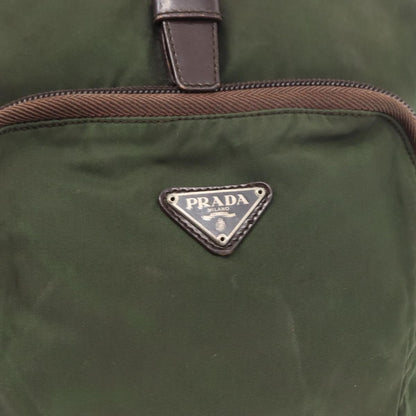 Prada Front Pocket Backpack Tessuto, Khaki, Nylon, Backpack