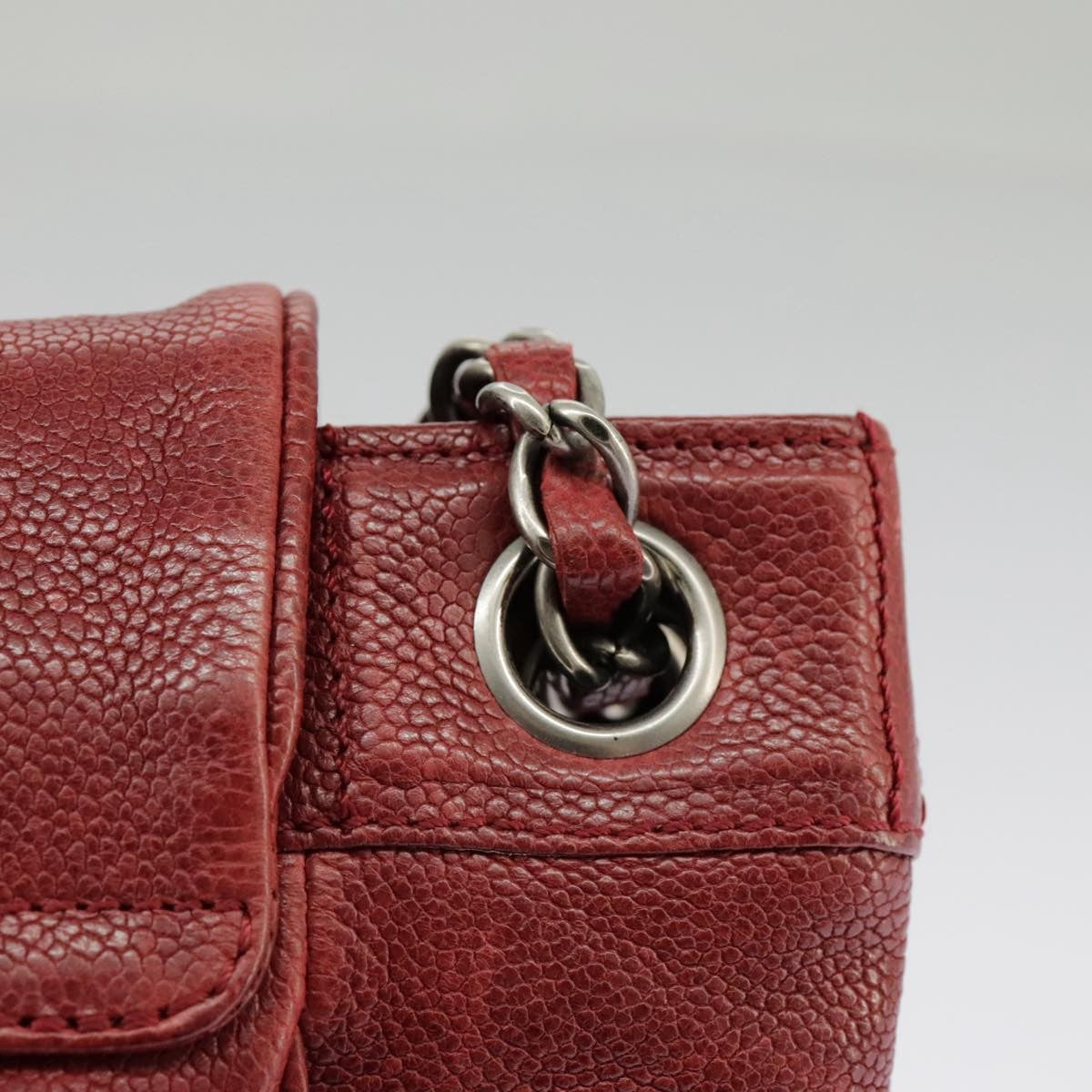 Chanel Lax Accordion Camera Bag Leather, RED, LEATHER, Shoulder bag