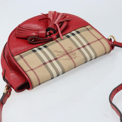 Burberry Maydown Crossbody Bag Haymarket Coated Canvas and Leather, BEIGE, CANVAS, Shoulder bag