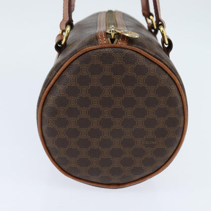 Celine Vintage Macadam Shoulder Bag Canvas and Leather, BROWN, CANVAS, Shoulder bag