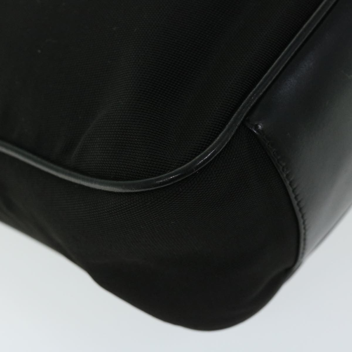 Gucci Vintage Bamboo Handle Bag Nylon, Black, Nylon, Handbag