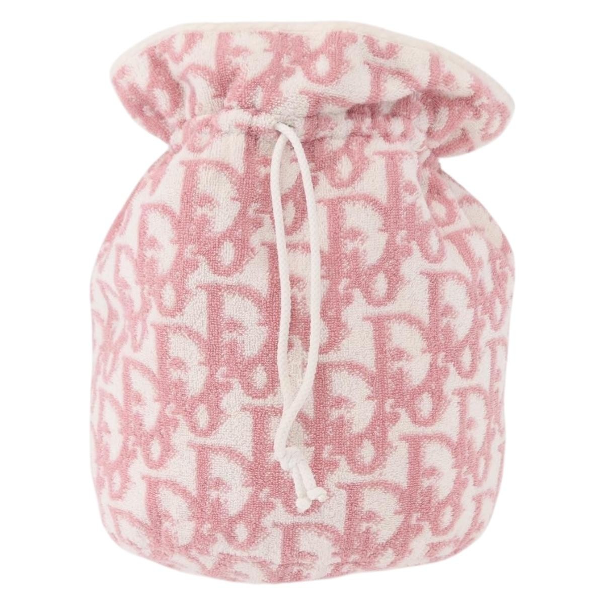 Christian Dior Vintage Trotter Pouch Pile, PINK, CANVAS, Clutche & pouche