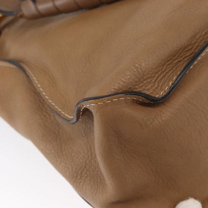 Chloe Marcie Satchel Studded Leather, BEIGE, LEATHER, Handbag