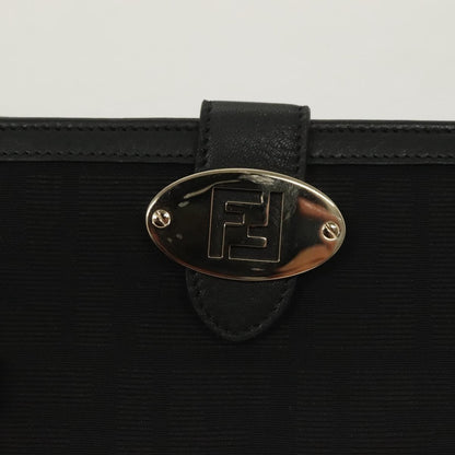 Fendi Vintage FF Flap Wallet Zucca canvas, BLACK, CANVAS, Wallets