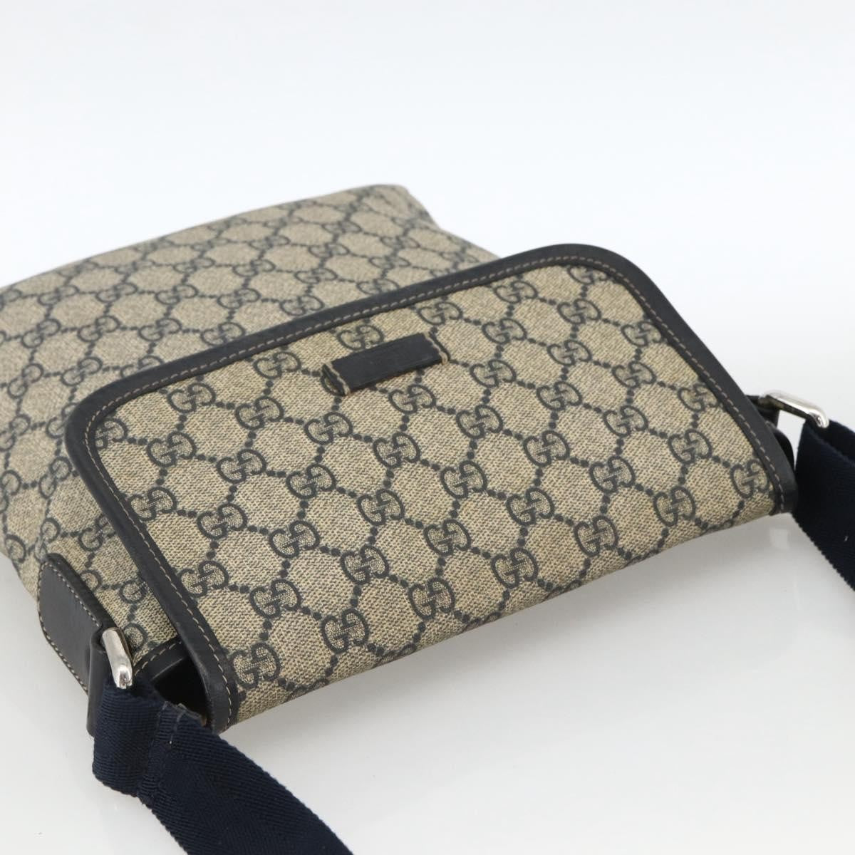 Gucci Flap Messenger GG Coated Canvas, Navy, Canvas, Shoulder Bag