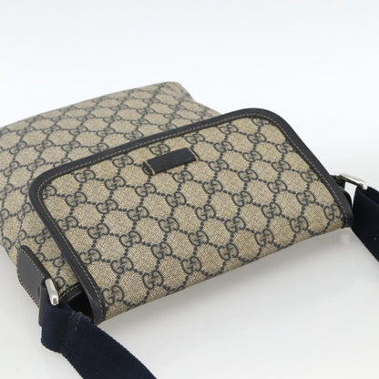 Gucci Flap Messenger GG Coated Canvas, Navy, Canvas, Shoulder Bag