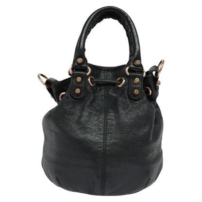 Balenciaga Pom Pon Giant Studs Bag Leather, BLACK, LEATHER, Handbag