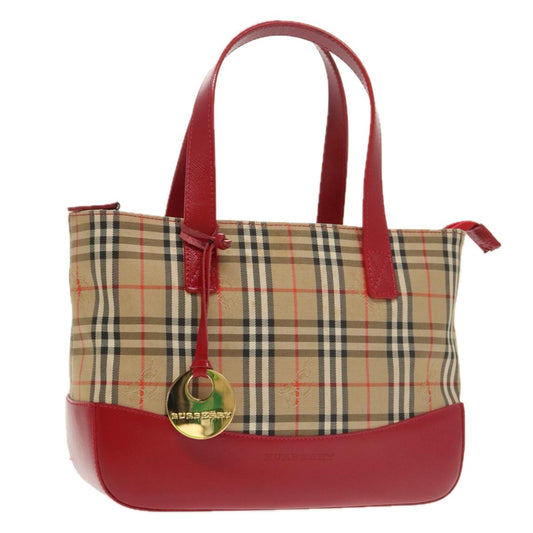 Burberry Nova Handbag Check Pattern, BEIGE, CANVAS, Handbag