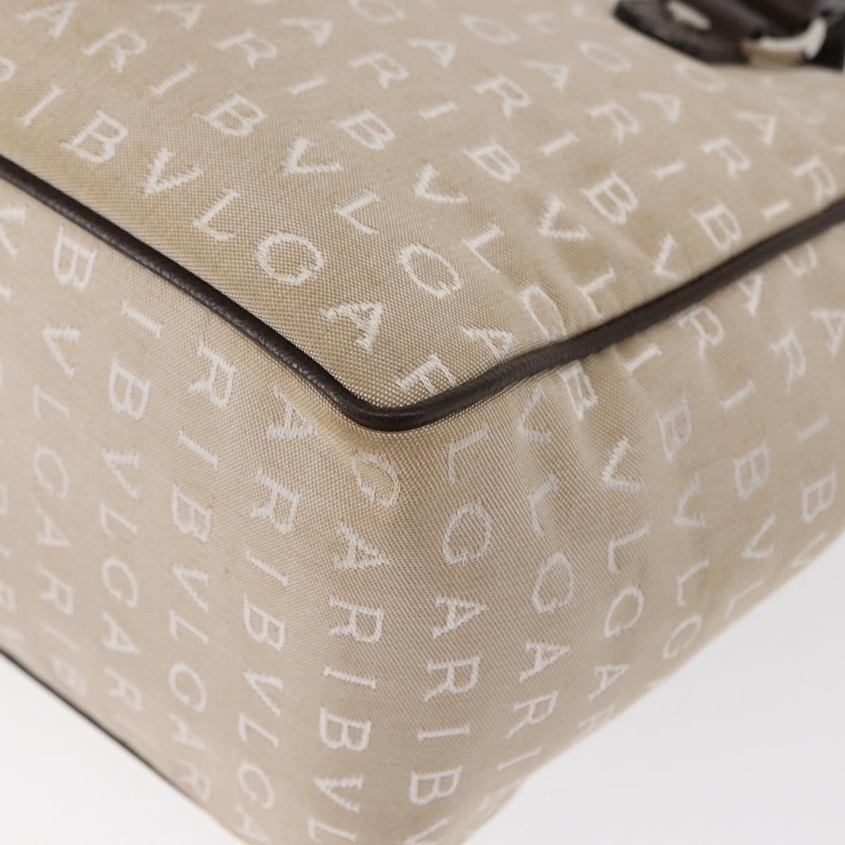 Bvlgari Logomania Handbag Canvas, Beige, Canvas, Handbag