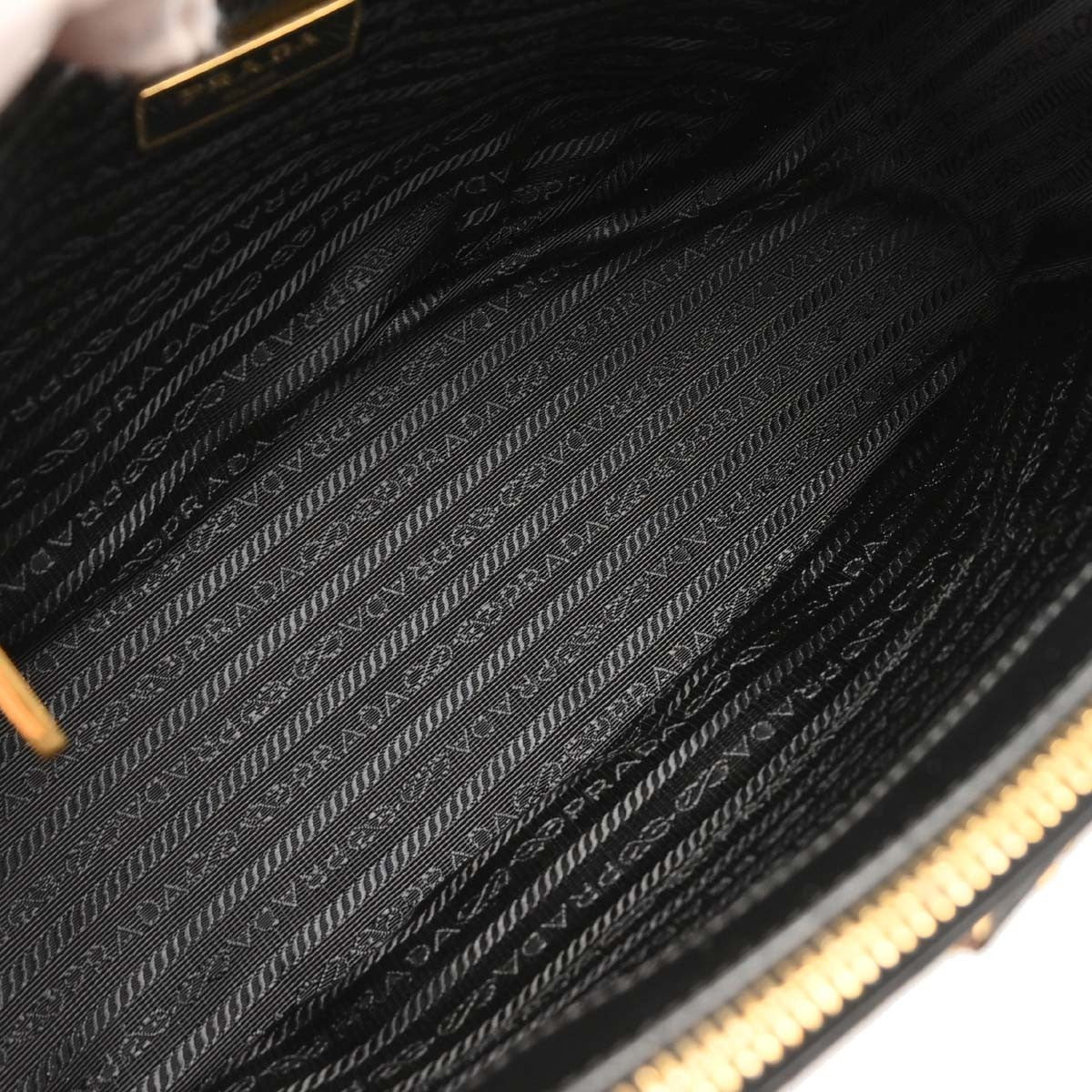 Prada Galleria Double Zip Tote Saffiano Leather, BLACK, LEATHER, Tote bag