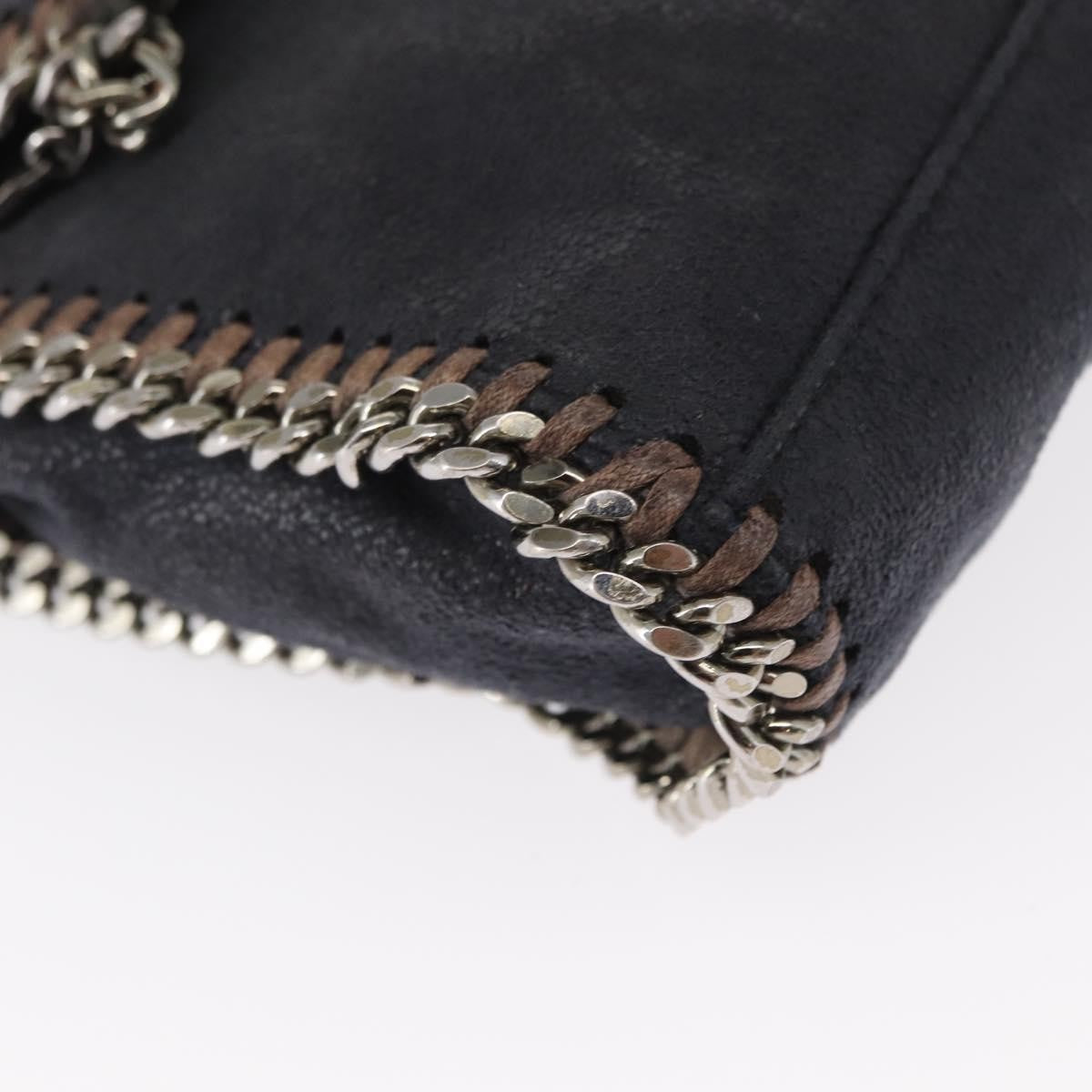 Stella McCartney Falabella Fold Over Crossbody Bag Shaggy Deer, NAVY, POLYESTER, Shoulder bag