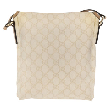Gucci Flap Messenger GG Coated Canvas, WHITE, PVC, Shoulder bag