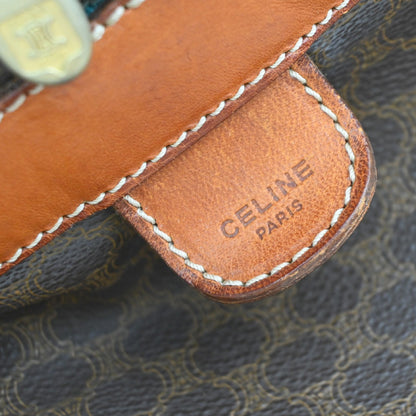 Celine Vintage Macadam Boston bag Canvas and Leather, BROWN, CANVAS, Travel bag
