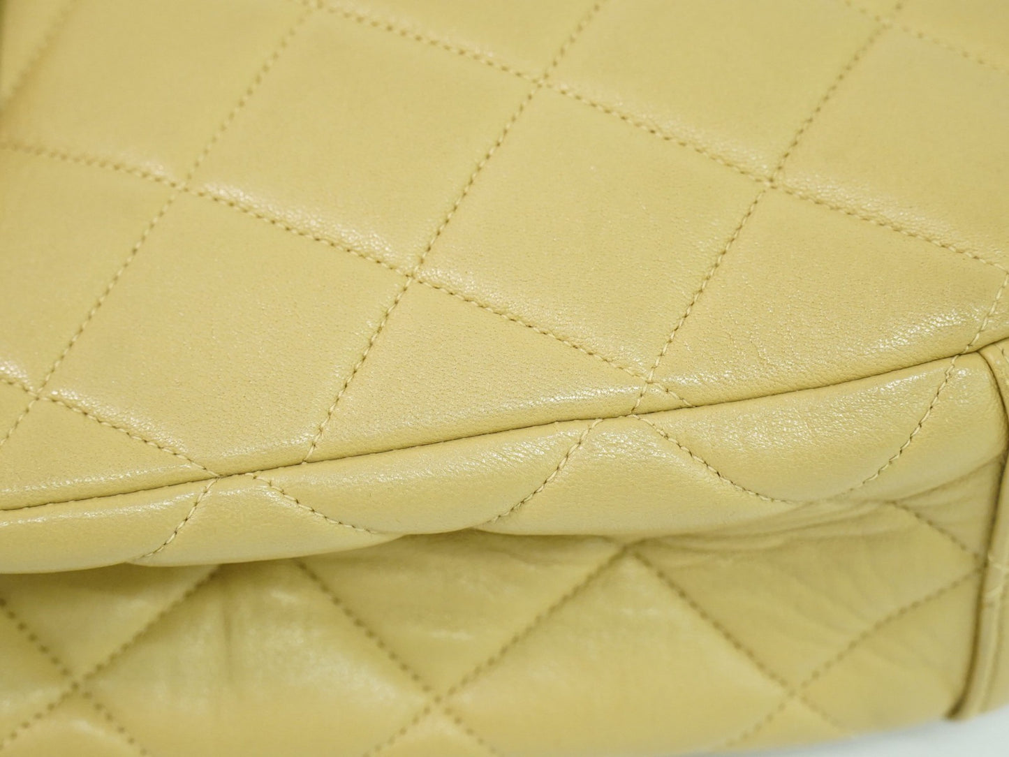 Chanel Vintage Tote Leather, BEIGE, LEATHER, Tote bag