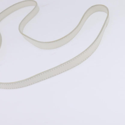 Celine Gancini Handbag Leather, WHITE, LEATHER, Handbag