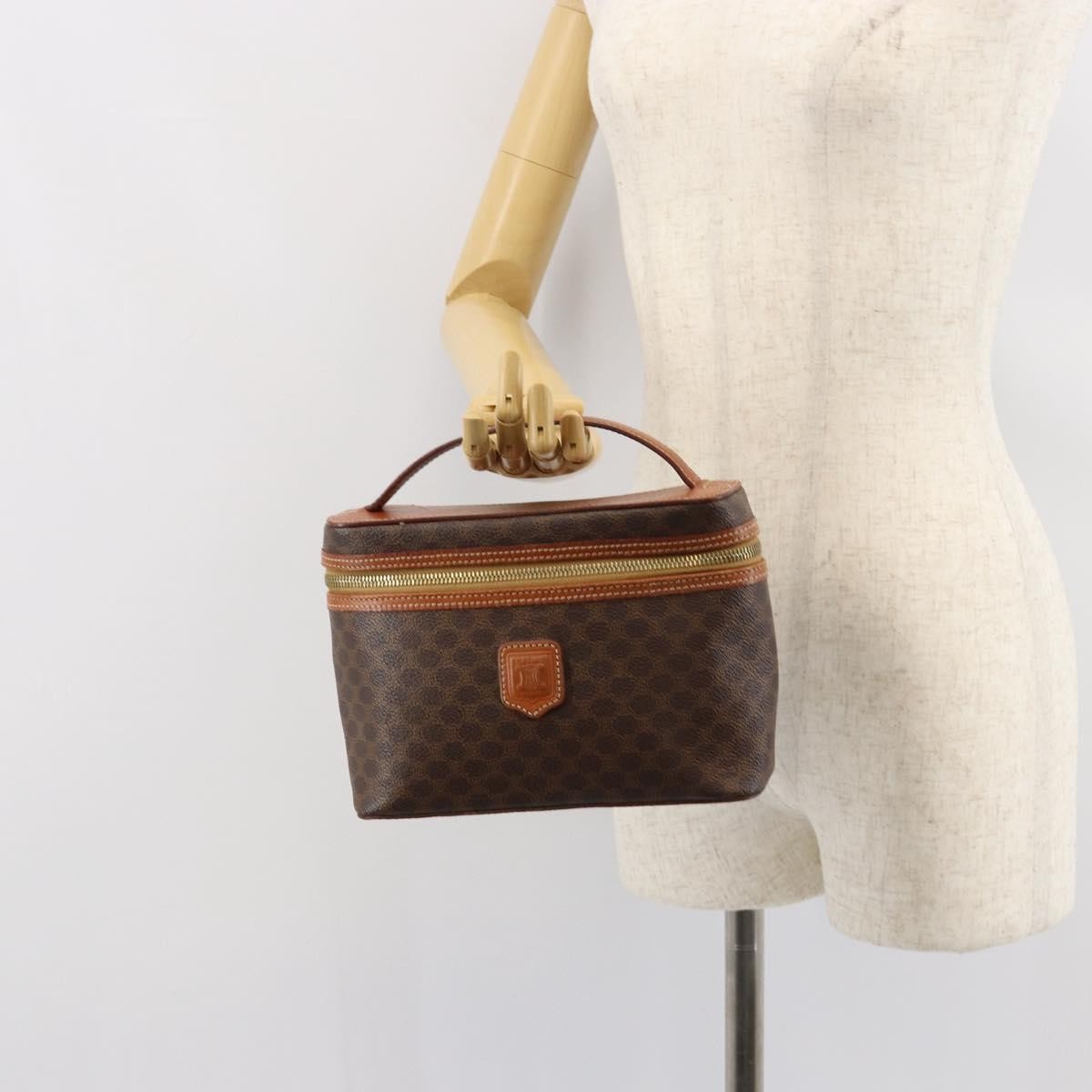 Celine Macadam Vanity Bag Canvas, BROWN, CANVAS, Handbag