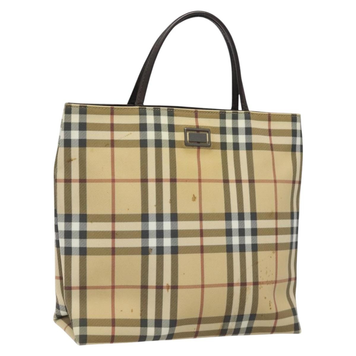 Burberry Nova Check Tote canvas check pattern, BEIGE, PVC, Tote bag