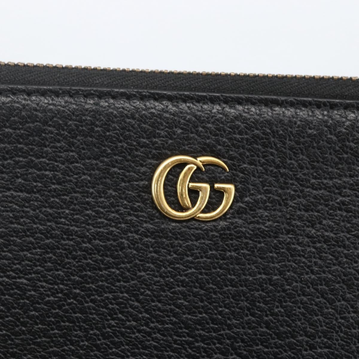 Gucci GG Marmont Pouch Leather, Black, Leather, Clutch
