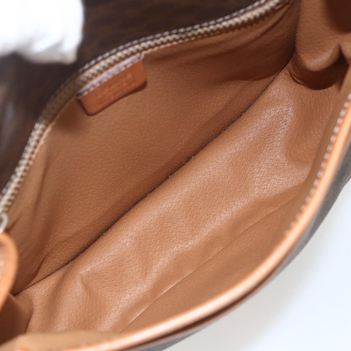 Celine Vintage Macadam Shoulder Bag Canvas and Leather, BROWN, CANVAS, Shoulder bag