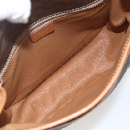 Celine Vintage Macadam Shoulder Bag Canvas and Leather, BROWN, CANVAS, Shoulder bag