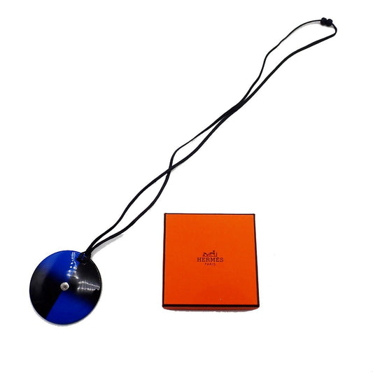 Hermes Necklace Buffalo Horn and Lacquer, Blue, Horn, Necklace