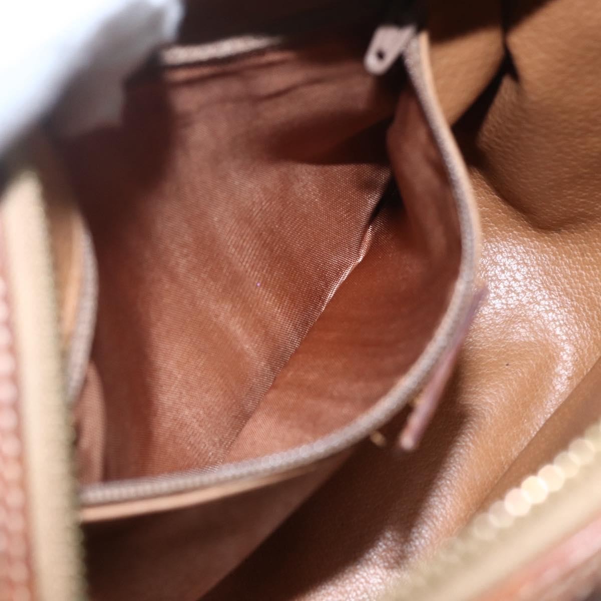 Celine Vintage Macadam Shoulder Bag Canvas and Leather, BROWN, CANVAS, Shoulder bag