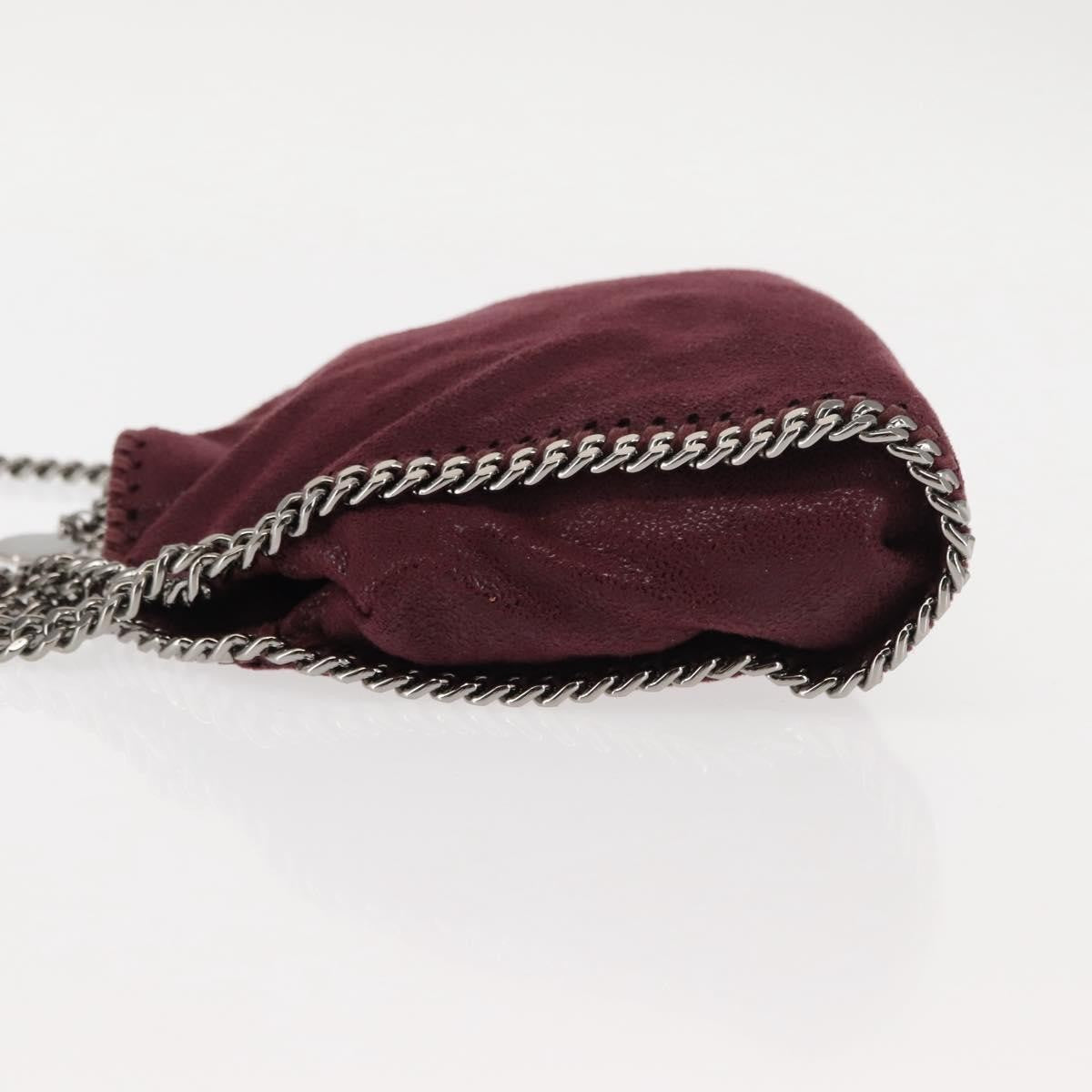 Stella McCartney Falabella Fold Over Crossbody Bag Shaggy Deer, Burgundy, Polyester, Shoulder Bag