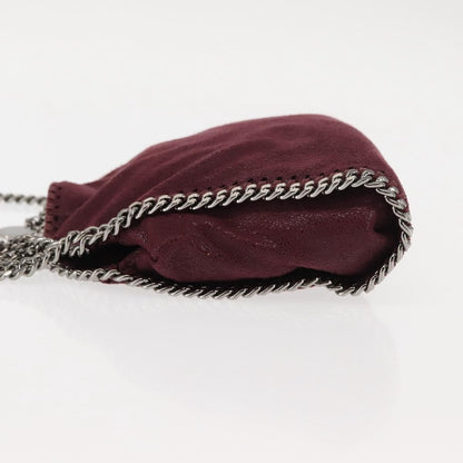 Stella McCartney Falabella Fold Over Crossbody Bag Shaggy Deer, Burgundy, Polyester, Shoulder Bag
