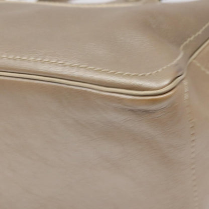 Celine Boogie Satchel Leather, GOLD, LEATHER, Handbag