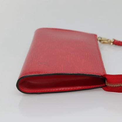 Louis Vuitton Pochette Accessoires Epi Leather, RED, LEATHER, Clutche & pouche