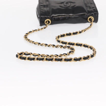 Chanel Vintage CC Stitch Flap Bag Patent, BLACK, PATENT_LEATHER, Shoulder bag