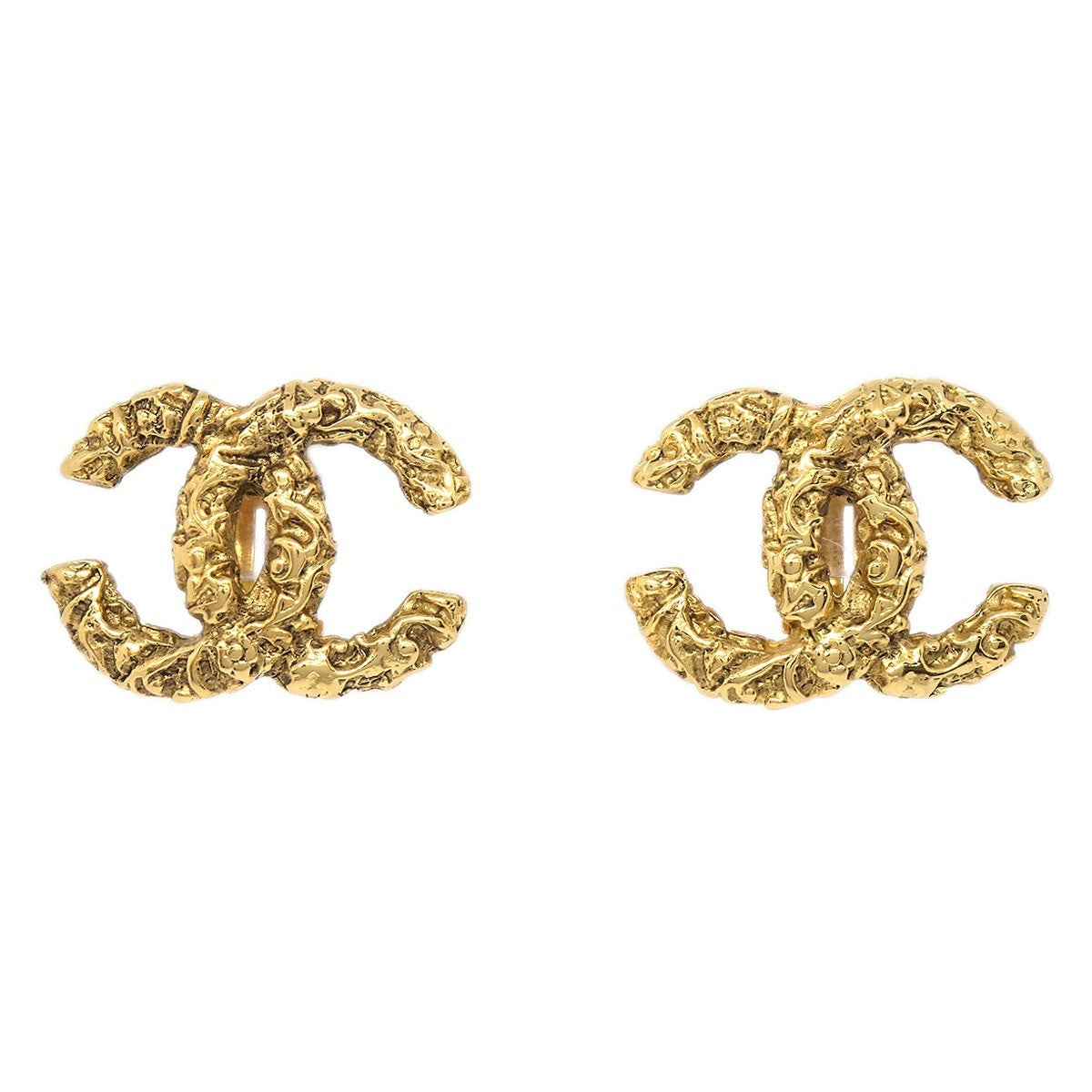 Chanel CC Clip On Earrings Metal, Gold, Gold Plated, Earrings