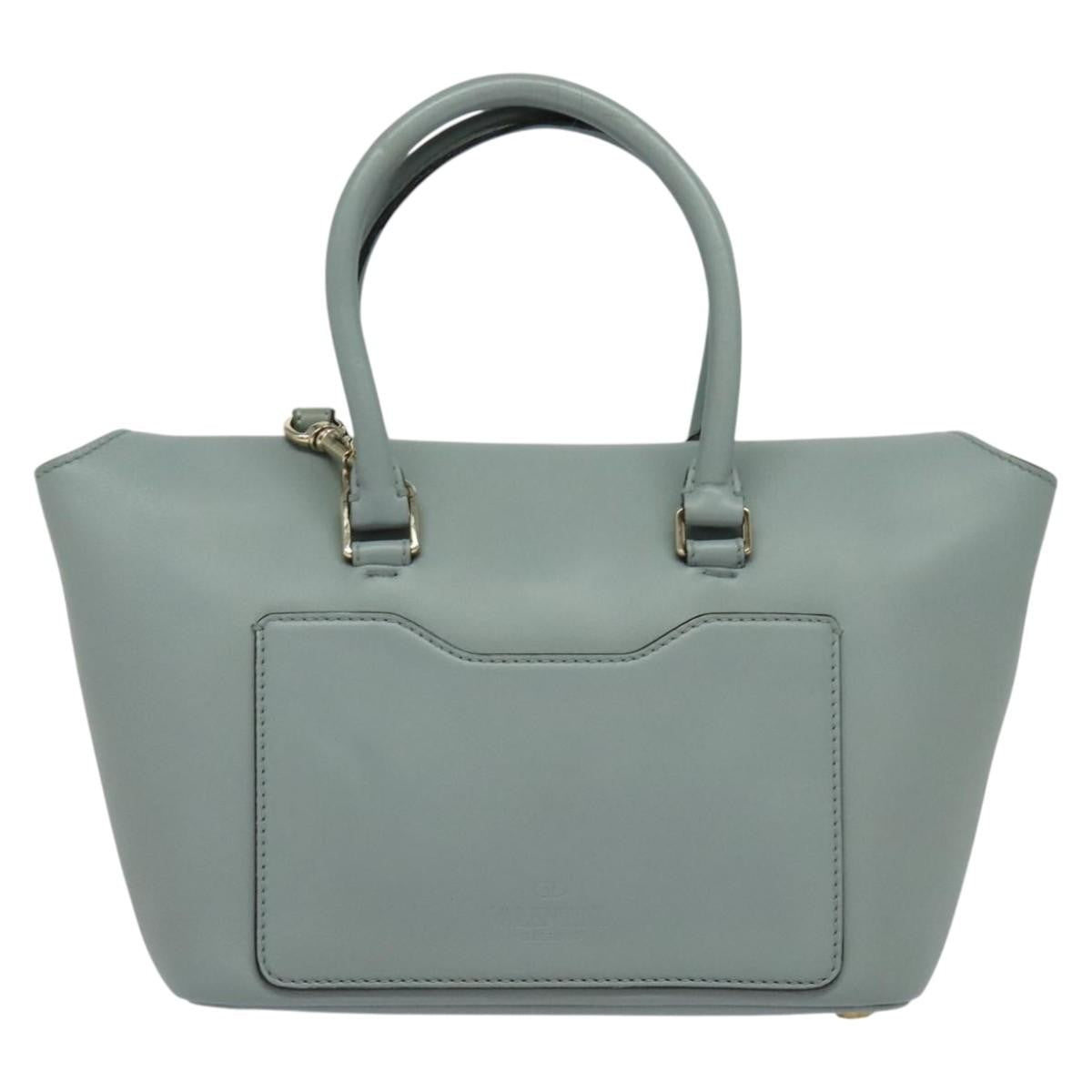 Valentino Garavani Demilune Flap Satchel Leather, BLUE, LEATHER, Handbag