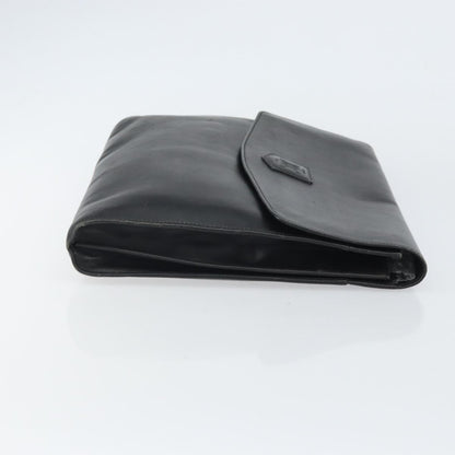 Celine Clutch Bag Leather, BLACK, LEATHER, Clutche & pouche