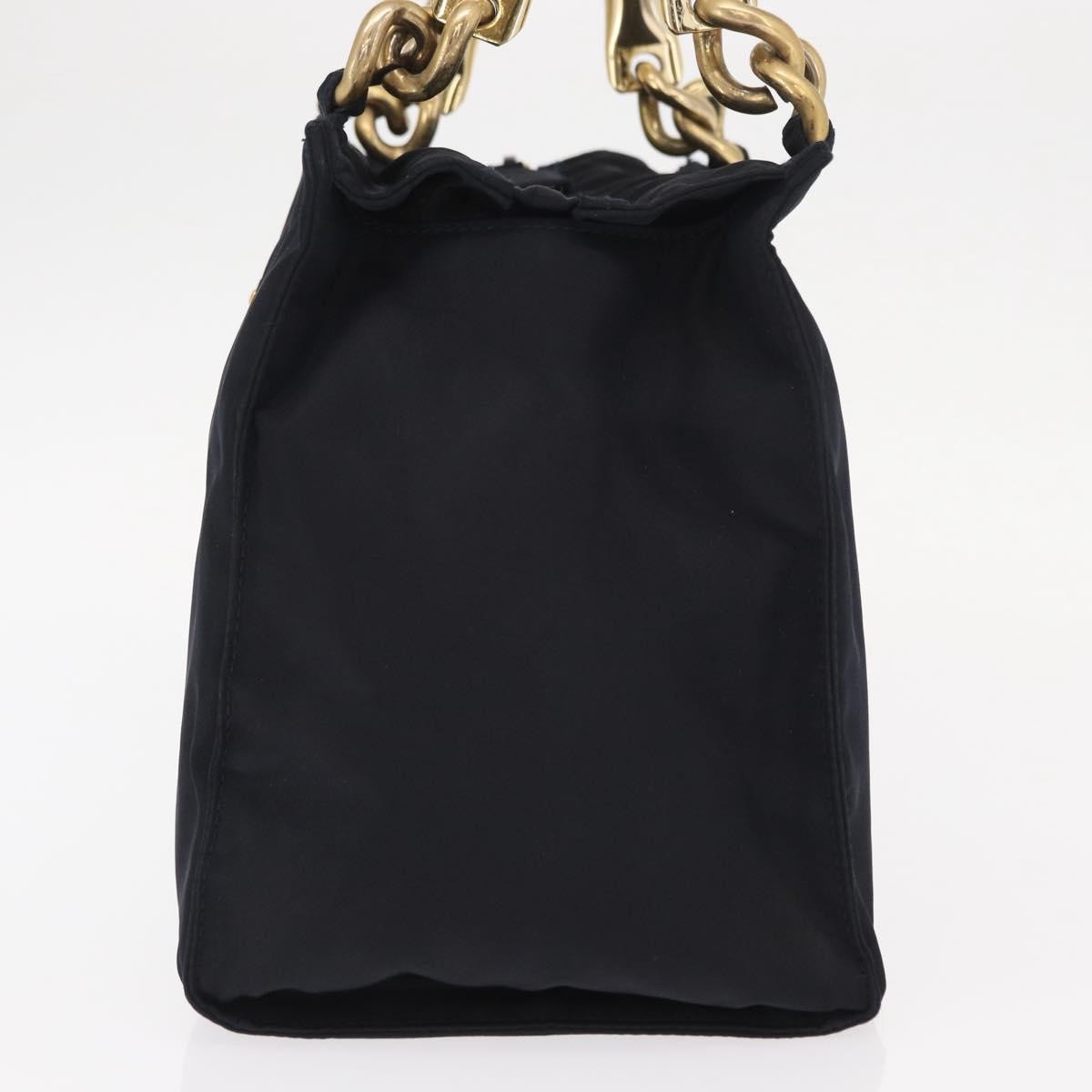 Prada Metal Handles Tote Tessuto, Navy, Nylon, Tote Bag