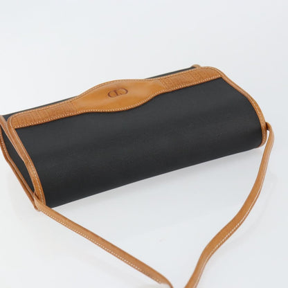 Christian Dior Vintage CD Logo Shoulder Bag Leather, BLACK, LEATHER, Shoulder bag