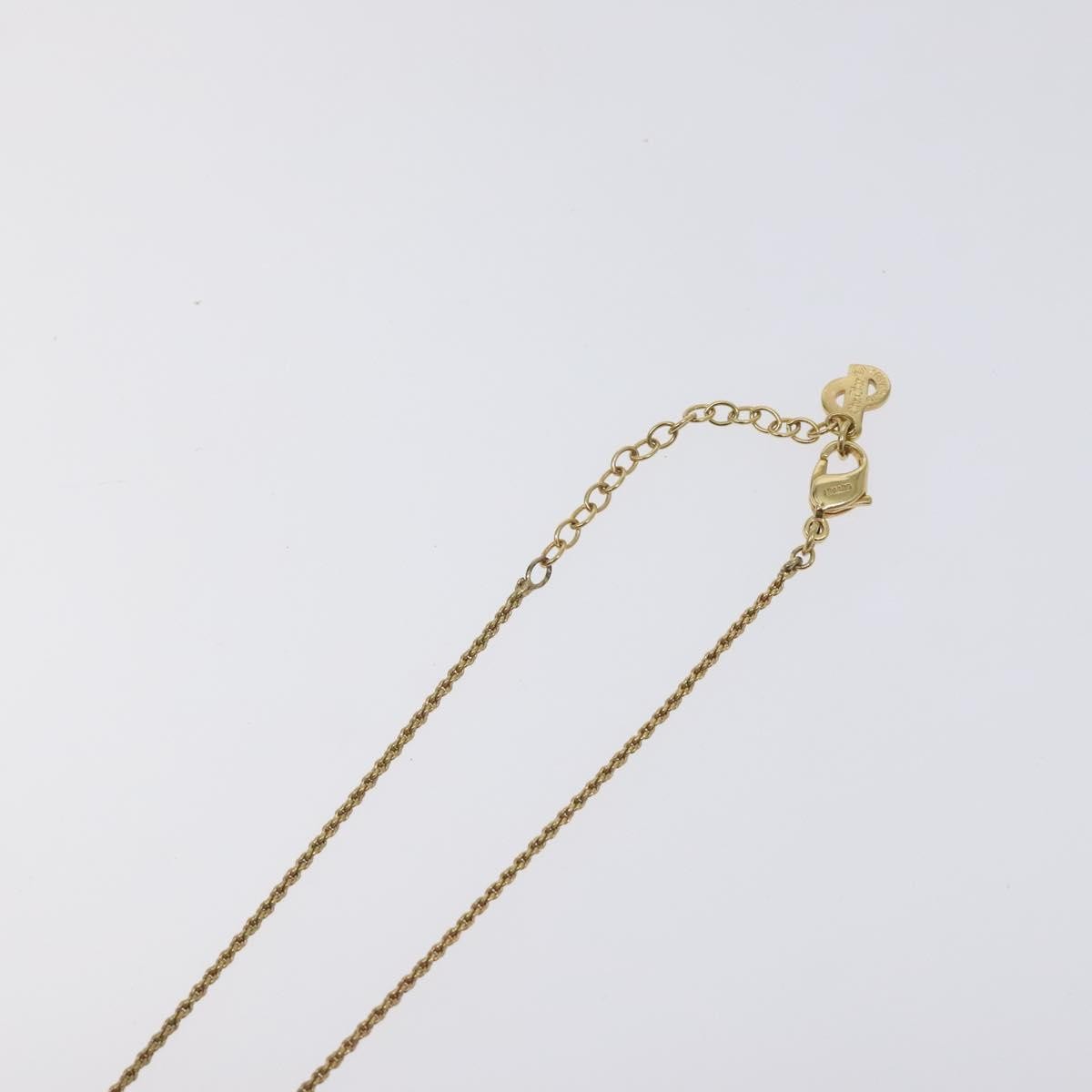 Christian Dior Vintage Logo Round Pendant Necklace Metal, GOLD, METAL, Necklace