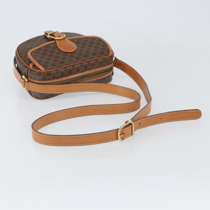 Celine Vintage Macadam Shoulder Bag Canvas and Leather, BROWN, CANVAS, Shoulder bag